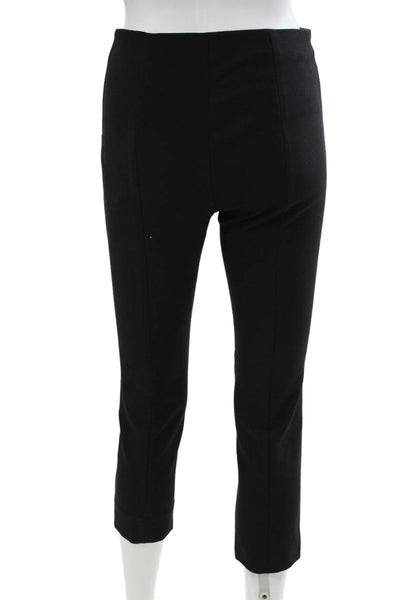 Vince Women Cropped Pants Black Cotton Solid Zip Petites Size S