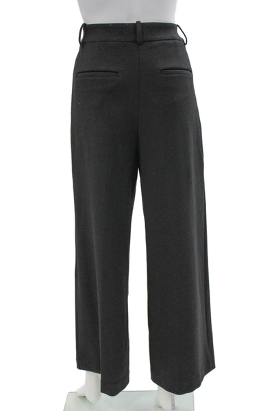 Theory Womens Dress Pants Black Polyester Button Size 4