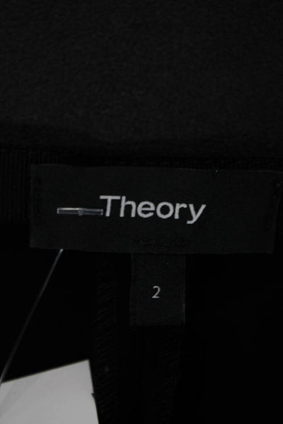 Theory Womens Dress Pants Black Triacetate Zip Size 2