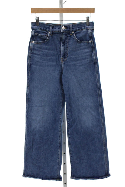 Veronica Beard Women Wide-Leg Jeans Blue Cotton High Rise Size 27