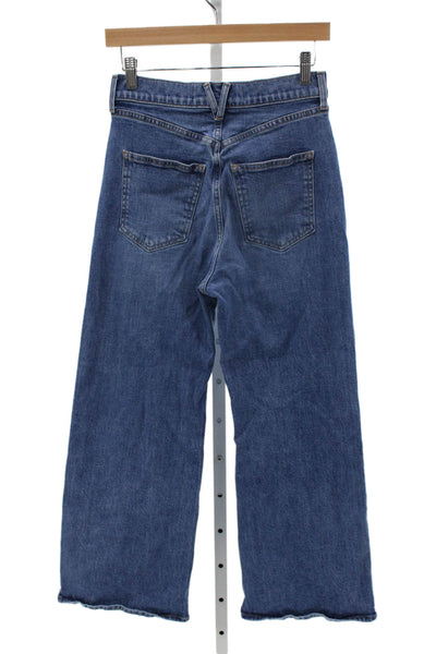 Veronica Beard Women Wide-Leg Jeans Blue Cotton High Rise Size 27