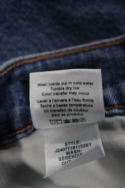 Veronica Beard Women Wide-Leg Jeans Blue Cotton High Rise Size 27