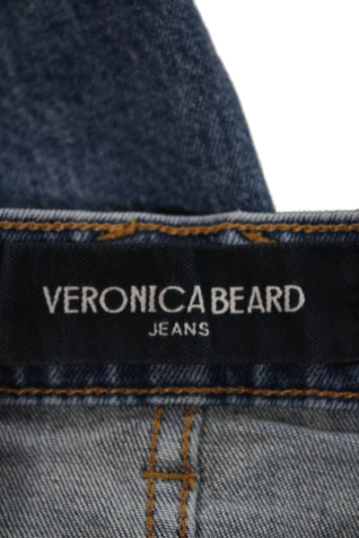 Veronica Beard Women Wide-Leg Jeans Blue Cotton High Rise Size 27
