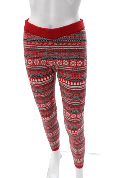 Cynthia Rowley Womens Red Fair Isle Rayon Holiday Winter Leggings Size S