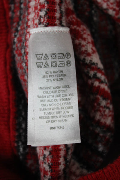 Cynthia Rowley Womens Red Fair Isle Rayon Holiday Winter Leggings Size S