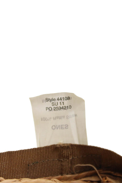 J Crew Womne's Rafia Straw Wide Brim Panama Hat One Size