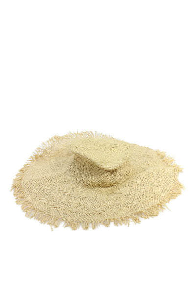 J. Mclaughlin Women's Fringe Edge Wide Brim Panama Straw Hat One Size