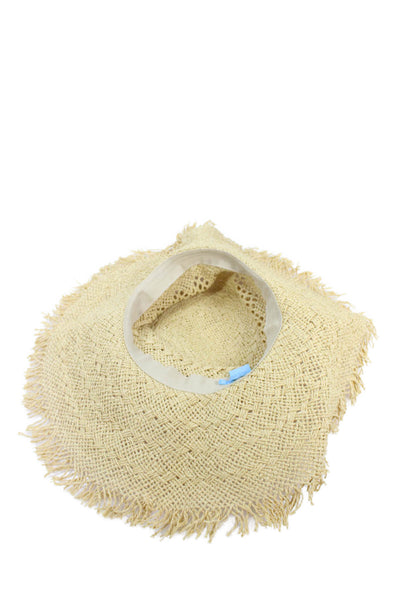 J. Mclaughlin Women's Fringe Edge Wide Brim Panama Straw Hat One Size