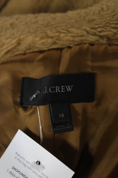 J Crew Women Sleeveless Beige Polyester Vest Zip Size XS