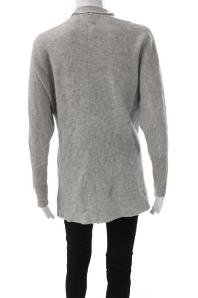 Tahari Womens Cardigan Gray Collared Long Sleeve 100% Cashmere Size S