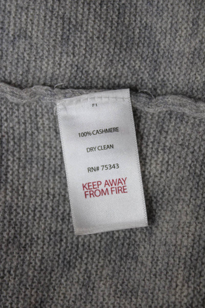 Tahari Womens Cardigan Gray Collared Long Sleeve 100% Cashmere Size S