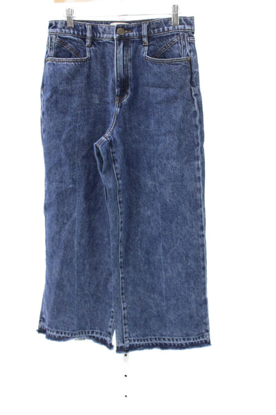 Joie Womens Wide Leg Jeans Blue Mid Rise Cotton Inseam 24 Size 29