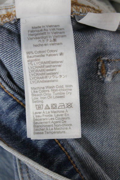 J Crew Women Boyfriend Jeans Blue Cotton Mid Rise Button Fly Size 26
