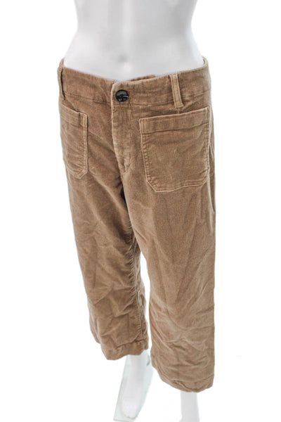 Quince Women Cropped Beige Organic Cotton Pants Size 6