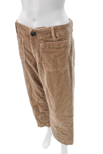 Quince Women Cropped Beige Organic Cotton Pants Size 6
