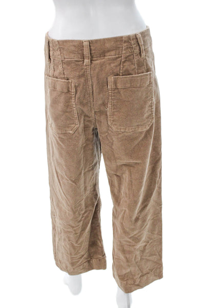 Quince Women Cropped Beige Organic Cotton Pants Size 6