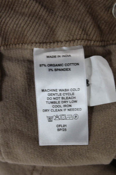 Quince Women Cropped Beige Organic Cotton Pants Size 6