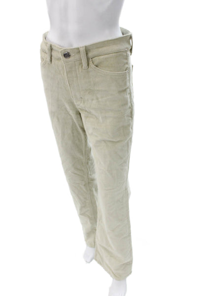 SPRWMN Womens Green Cotton Button Front Pants Size 28