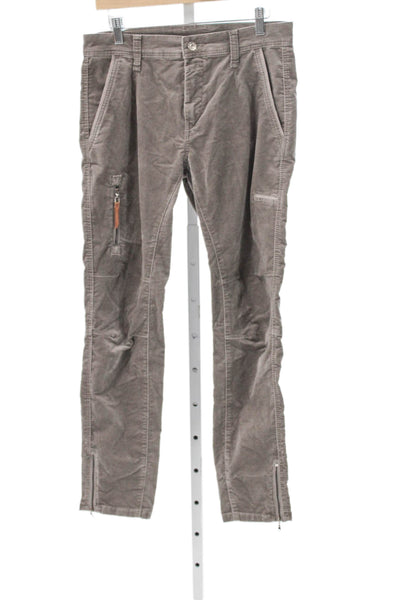 Mac Jeans Mens Cargo Corduroy Pants Gray Mid Rise Size 28