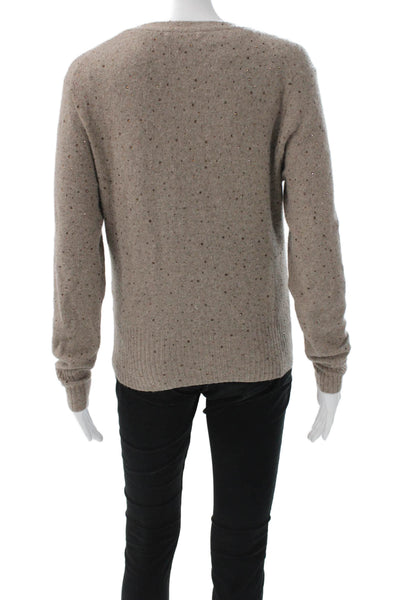 J Crew Women Beige V-Neck Basic Tank Long Sleeve Button Size S
