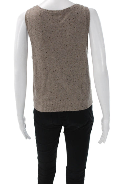 J Crew Women Beige V-Neck Basic Tank Long Sleeve Button Size S