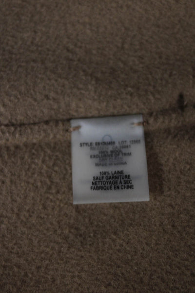 Elie Tahari Women Basic Wool Jacket Beige Long Sleeve Solid Size M