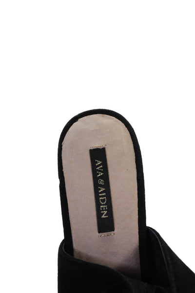 Ava & Aiden Women's Open Toe Suede Stiletto Sandals Black Size 9