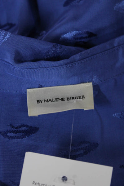 By Malene Birger Mens Printed Collar Long Sleeve Button Down Shirt Blue Size 32