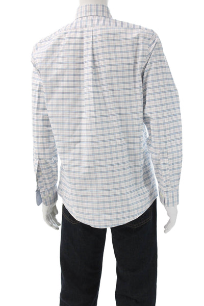 Brooks Brothers Mens Button Up Long Sleeve Collared Plaid Multicolor Size L