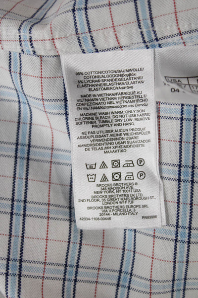 Brooks Brothers Mens Button Up Long Sleeve Collared Plaid Multicolor Size L