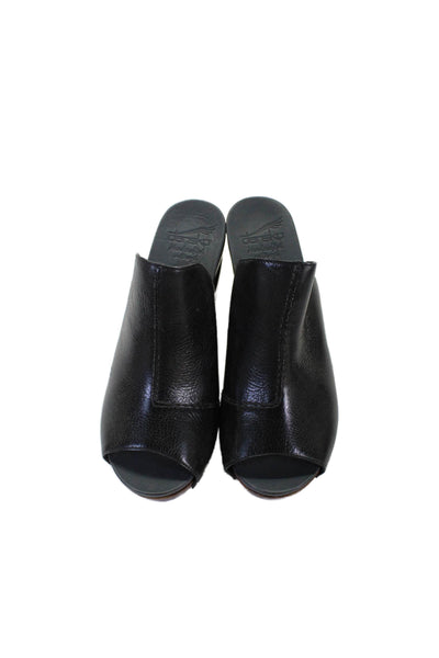 Dansko Womens Leather Cut Out Wedge Clog Sandal Heels Black Size 39 9