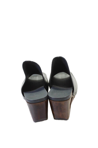 Dansko Womens Leather Cut Out Wedge Clog Sandal Heels Black Size 39 9