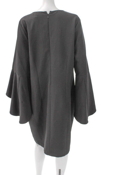Eloquii Women Plus Shift Dress Black Long Sleeve Knee Length Size 14