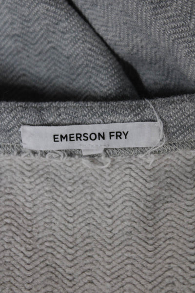 Emerson Fry Womens Sweater Dress Gray Herringbone Cotton Boat Neck Size XL