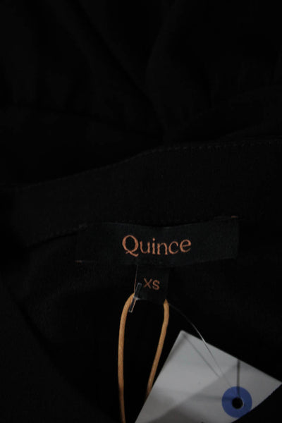 Quince Women Shirt Dress Gray Collared 3/4 Sleeve Button Short Size XS