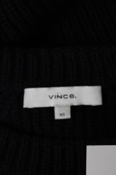 Vince Womens Pullover Sweater Crew Neck Long Sleeve Blue Cotton Blend Size XS