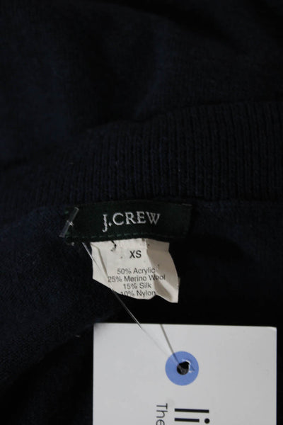 J Crew Women Blue V-Neck Pullover Sweater Long Sleeve Acrylic Fall Size XS