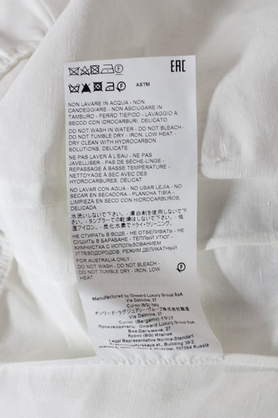 Brock Collection Womens Peplum Sleeveless White Cotton Blend Blouse Size 0