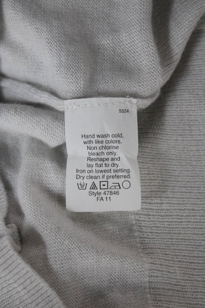 J Crew Women Pullover White V-Neck Acrylic Long Sleeve Size XS