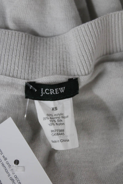 J Crew Women Pullover White V-Neck Acrylic Long Sleeve Size XS