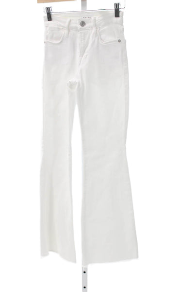 Frame Womens Flared White Mid Rise Jeans Size 23