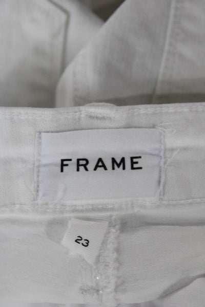 Frame Womens Flared White Mid Rise Jeans Size 23