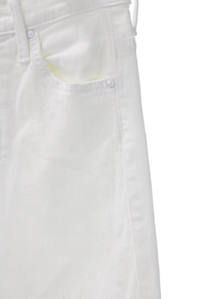 Mother Womens Flared Jeans White Cotton Blend Button Mid Rise Size 23
