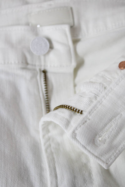 Mother Womens Flared Jeans White Cotton Blend Button Mid Rise Size 23