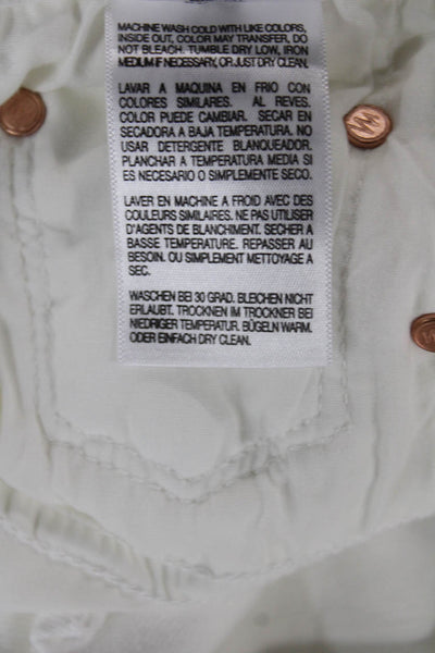 Mother Womens Flared Jeans White Cotton Blend Button Mid Rise Size 23