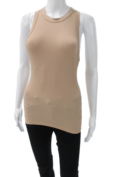 FP Movement Womens Basic Sleeveless Tank Beige Polyester Round Neck Size XS