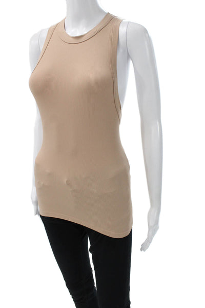 FP Movement Womens Basic Sleeveless Tank Beige Polyester Round Neck Size XS
