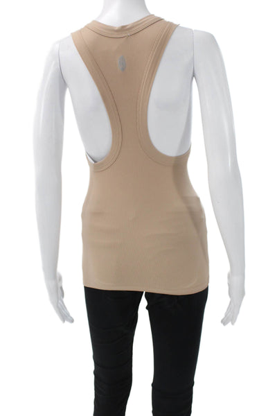FP Movement Womens Basic Sleeveless Tank Beige Polyester Round Neck Size XS
