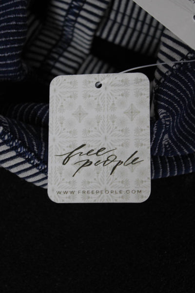 Free People Womens Blue Striped Sweetheart Camisole Polyester Blend Size S