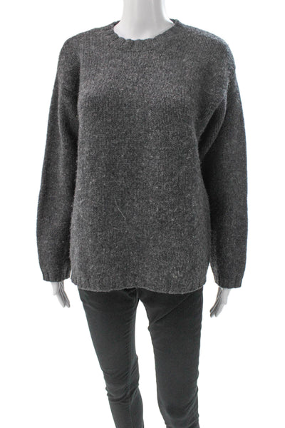 J Crew Womens Gray Wool Crew Neck Pullover Sweater Long Sleeve Size S